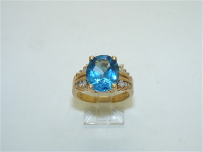 10k Yellow Gold Blue Topaz