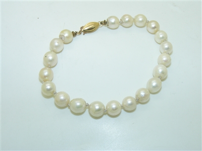 Vintage Yellow Gold Baroque Pearl Bracelet