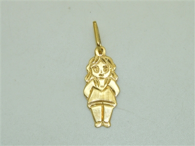 18k Yellow Gold Little Girl Pendant