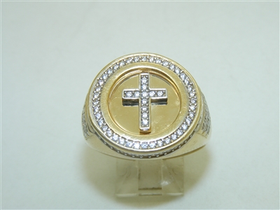 14k Yellow Gold Cross Ring