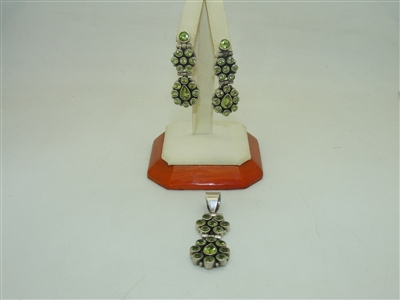 Earring and Pendant Natural Peridot Set