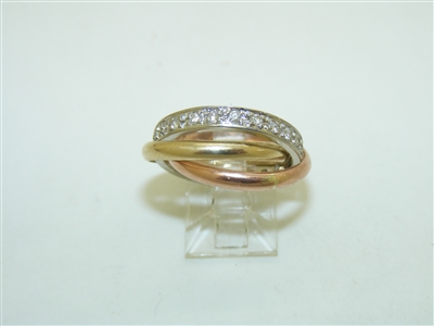 14k Multi Tone Gold Trio Ring