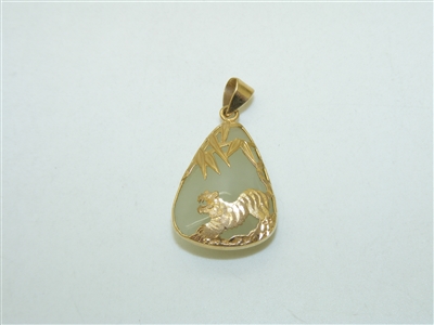 14k Yellow Gold Tiger Pendant