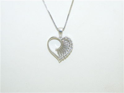 14k White Gold Diamond Heart