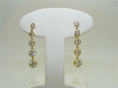 14k Yellow Gold Cubic Zircon Earrings