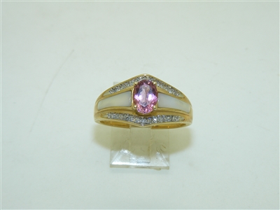 10k Yellow Gold Rubellite tourmaline