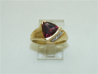 Beautiful rhodolite Garnet And Diamond Ring