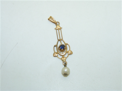 Vintage Natural Blue Sapphire Pendant