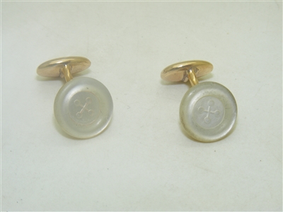 Vintage Yellow Gold Button cufflinks