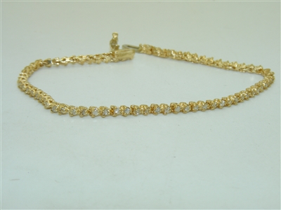 14k Yellow Gold Tennis Bracelet