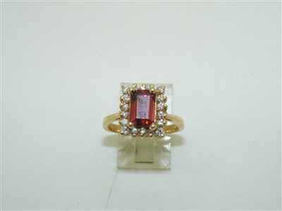 Diamond And rhodolite Garnet Women's Ring