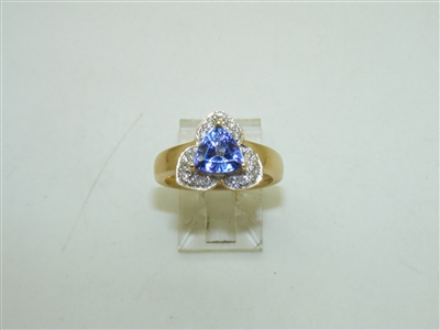 14k Yellow Gold Trillion Tanzanite Ring