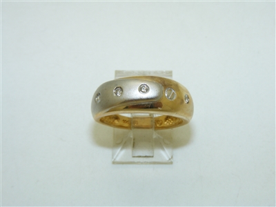 14k Yellow and White Gold Diamond Band