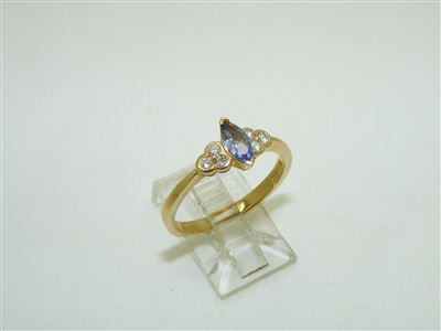 14k Yellow Gold Marquise Tanzanite Diamond Ring