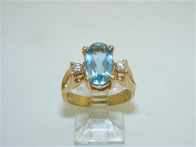 Aquamarine Diamond Ring