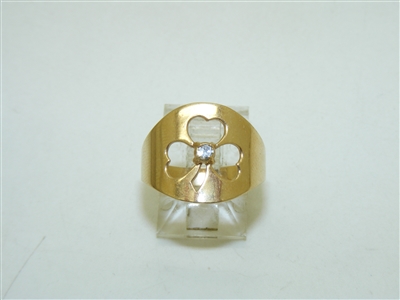 14k Yellow Gold Three Leaf Clover