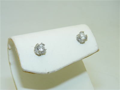 14k White Gold Diamond Earrings