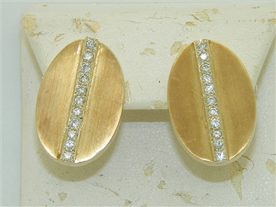 14k Yellow Gold French Clip Diamond Earrings