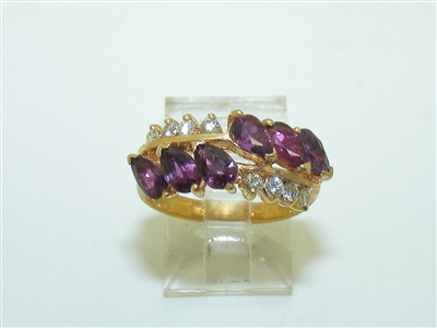 18k Yellow Gold Diamond Ruby Ring