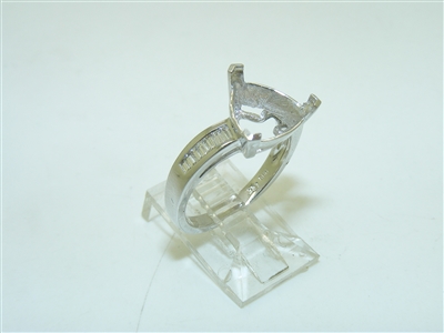 14k White Gold Open Bridal setting Diamond Ring