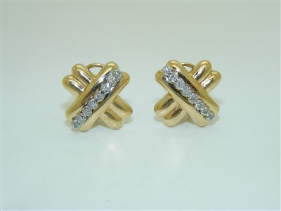 14k yellow Gold X Earrings