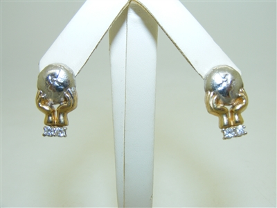 10k Yellow and White Gold Earrings