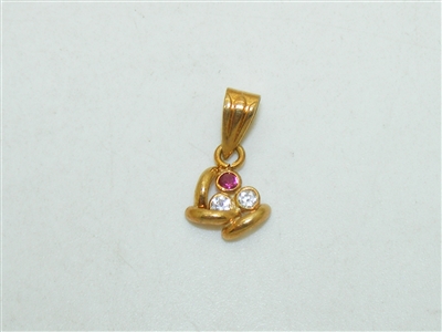 18k Yellow Gold Pendant Cubic Zircon