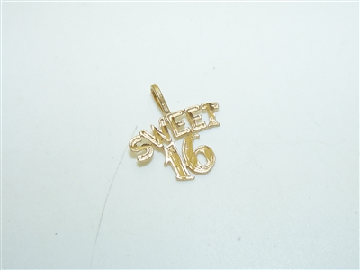 14k Yellow Gold Sweet 16 Pendant