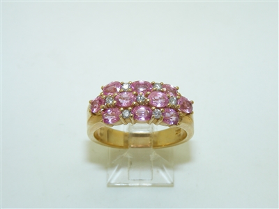 14k Yellow Gold Pink Sapphire Ring