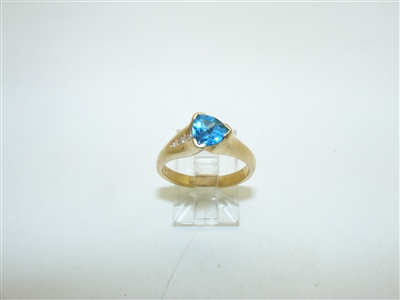 14k Yellow Gold Trillion Shape London Blue Topaz