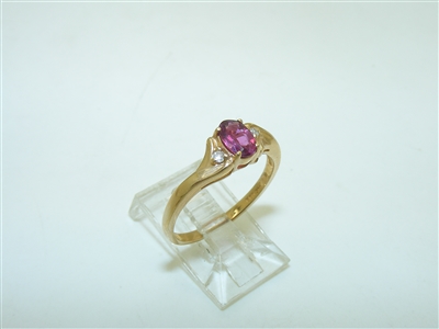 Yellow Gold  Diamond and Ruby Ring
