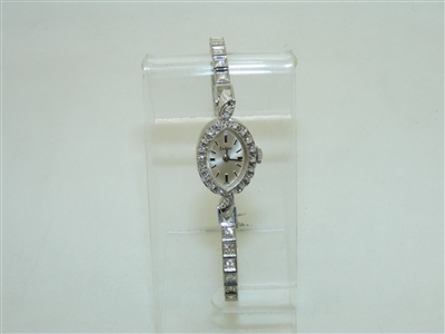 Vintage 14k White Gold Diamond Zodiac Watch