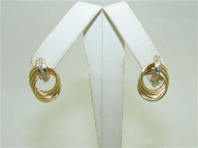 14k Yellow Gold Diamond Earrings