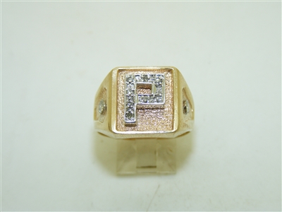 14k Yellow Gold Inital "P" Ring