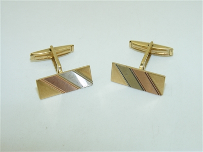 Yellow and Rose Gold Cuff Links