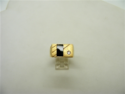 Onyx Diamond Gold Ring