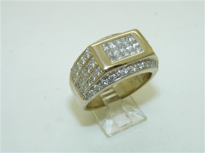 14k White Gold Men's Diamond Ring