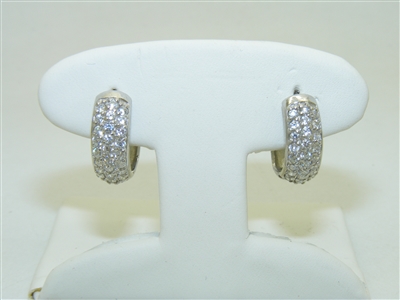 14k White Gold Hoops