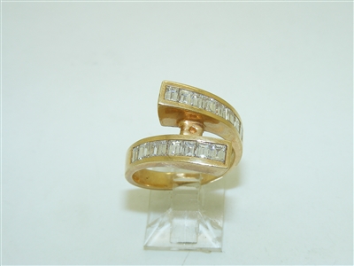 14k Yellow Gold Open Setting Diamond Ring