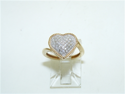 14k yellow And White Gold Diamond Heart Ring