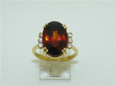 18k Yellow Gold Diamond mesonite Garnet