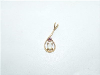 14k Yellow Gold Pendant Opal Pendant