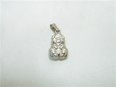 14k White Gold Piggy Pendant