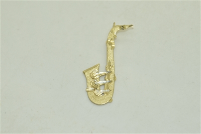 14k Yellow Gold Saxophone Pendant