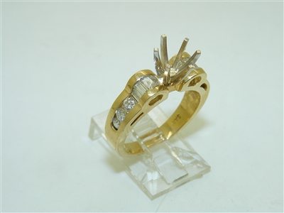 14k Yellow Gold Diamond open Setting Bridal Ring