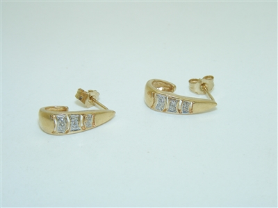 14k Yellow Gold Stud Diamond Earring