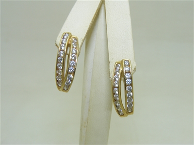 14k Yellow Gold Cubic Zircon Earrings