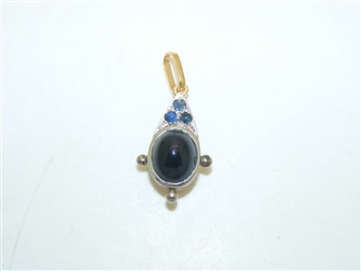 18k Yellow Gold Natural Sapphire Pendant