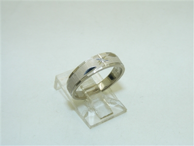 14k White Gold Wedding Band