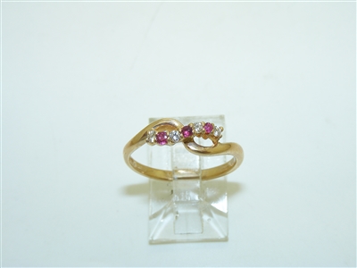 Diamond And Ruby Yellow Gold Ring